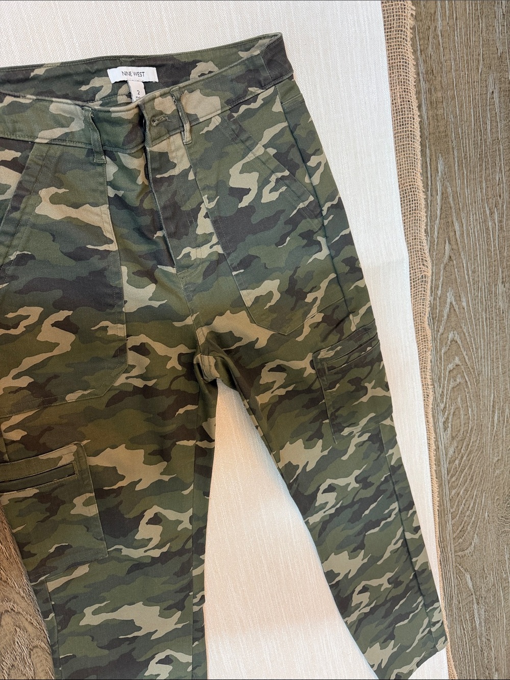 Nine West Green Camo Cargo Pants